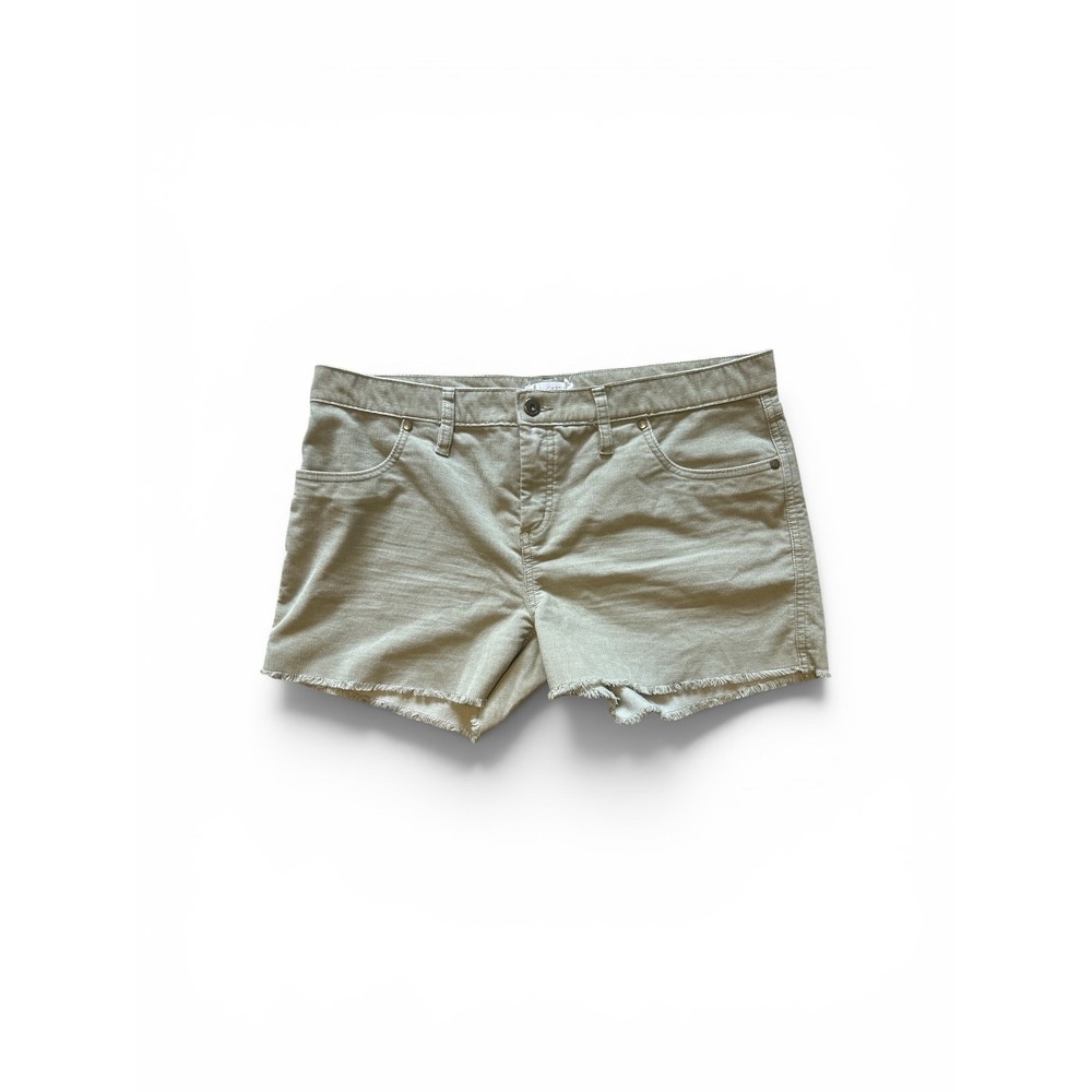 Carve Designs Oahu Gray Green Corduroy Raw Hem Shorts Size 12 Organic Cotton